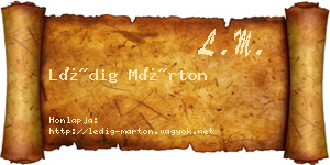 Lédig Márton névjegykártya