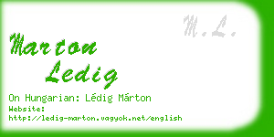 marton ledig business card