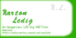 marton ledig business card